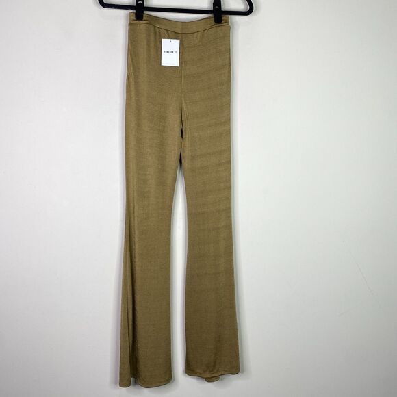 New Forever 21 Slinky High Rise Y2K Flare Pull On Pants Women's Size Small - Picture 7 of 8
